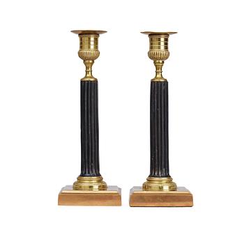 A pair of late Gustavian Wedevåg 19th century candlesticks.