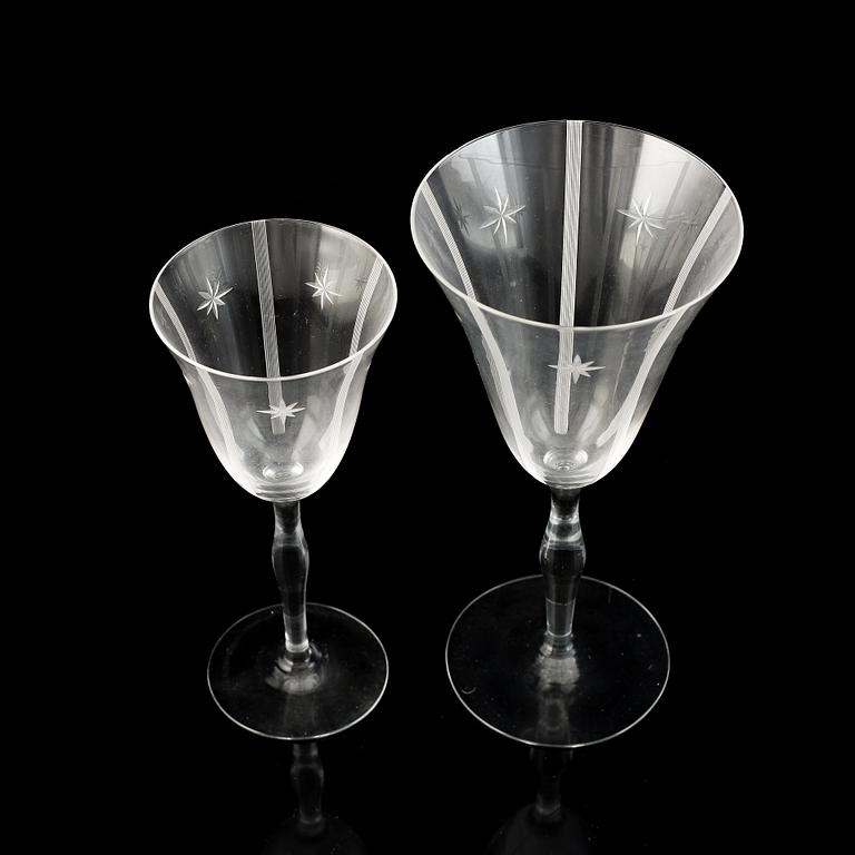 A 24-piece glass service, first half of the 20th Century.