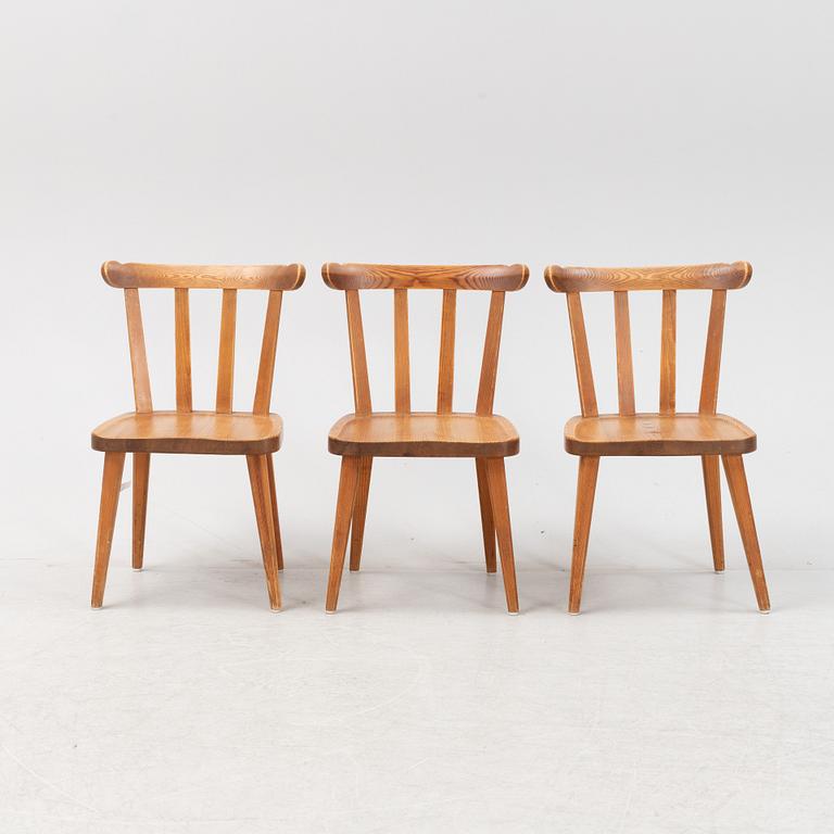 Nordiska Kompaniet, a set of three 'Ekerö' pine chairs, 1930's/40's.