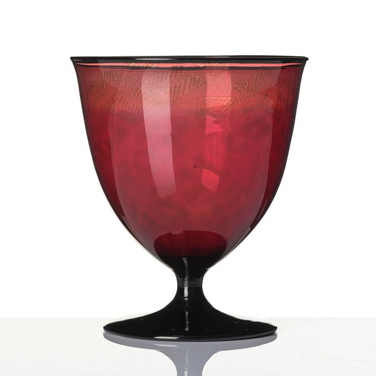 Edward Hald, a graal glass vase, Orrefors, Sweden, 1928.