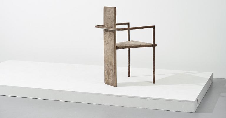 Jonas Bohlin, a "Concrete" armchair, Källemo, Värnamo, Sweden 1981.