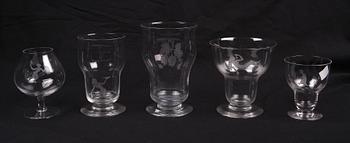 GLASSERVIS, 50 delar, Carl Eldh, sign, 
1930-33.