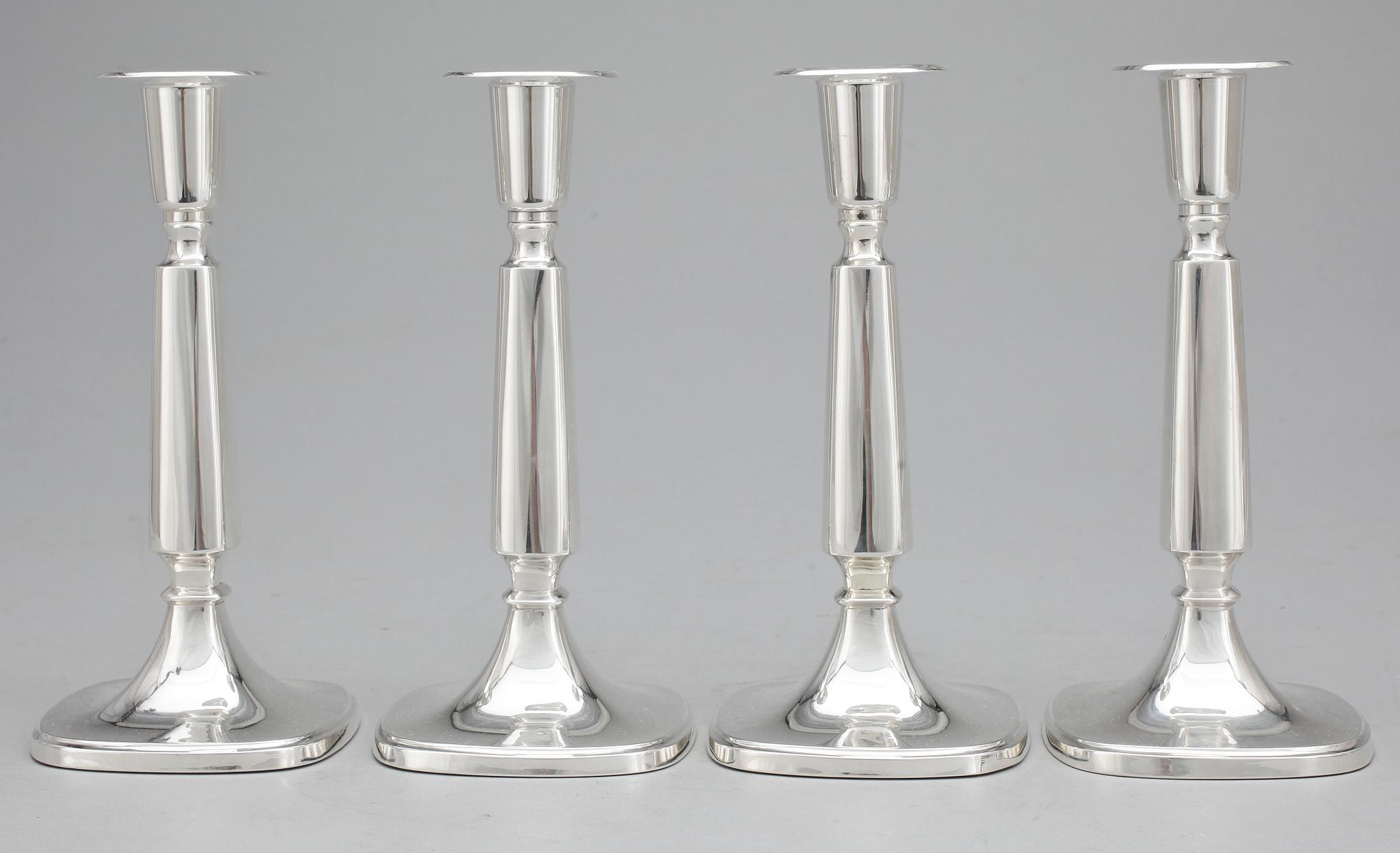 LJUSSTAKAR, 4 st, silver, Tore Eldh, Ceson Guldvaru AB Göteborg 1960-tal.