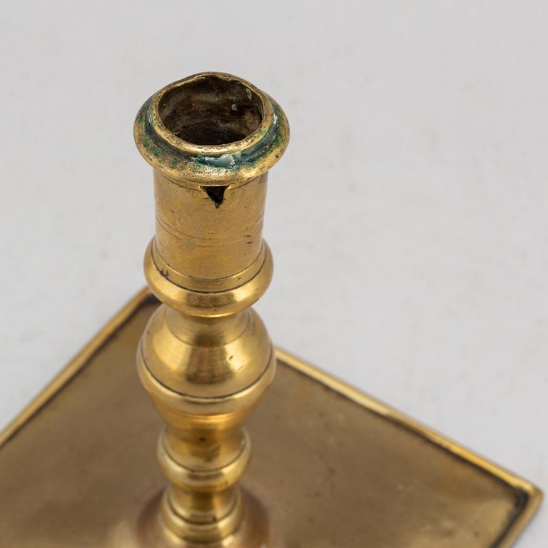 A late 17th century Baroque bronze candlestick.