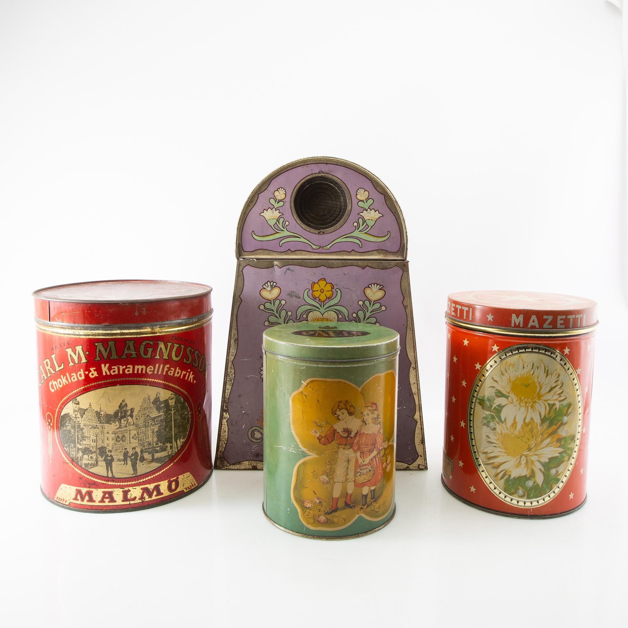 Cake tins 4 pcs early 20th century Påels, Mazetti Carl Magnusson.