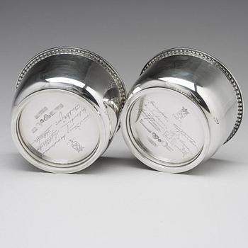 Atelier Borgila, a pair of sterling bonbonniéres, Stockholm 1945.
