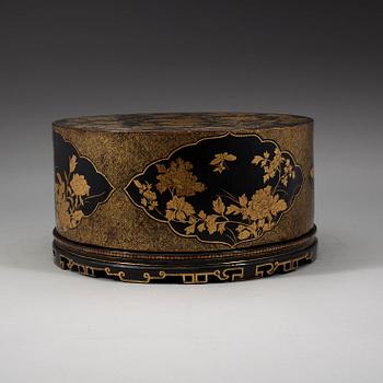 A black lacquer cabinet box with multiple drawers, Qing dynasty, 19th Century.