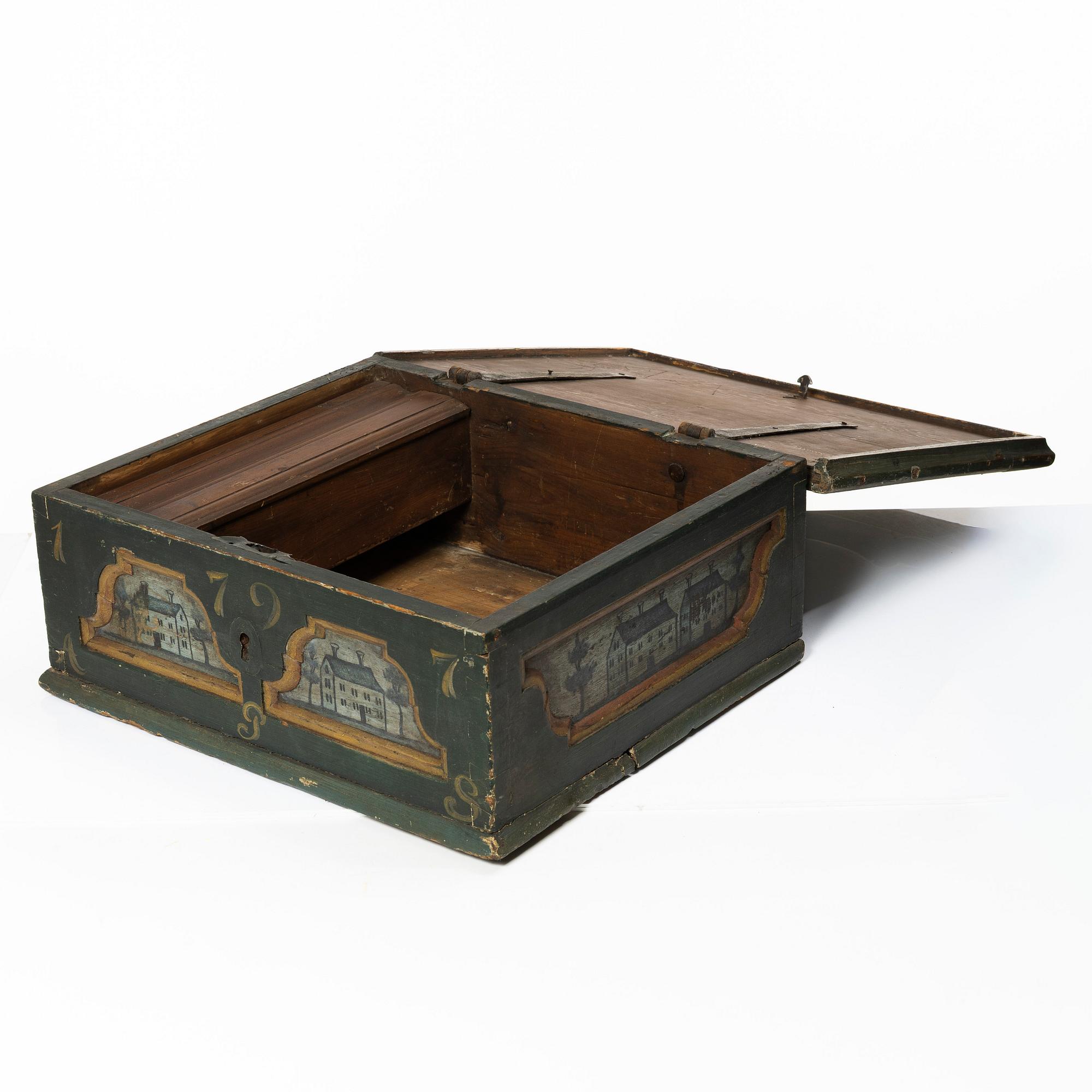 Fiancée's box, folk art, marked 1797.