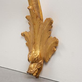 A rococo giltwood and marble console table, Stockholm, later part 18th century.
