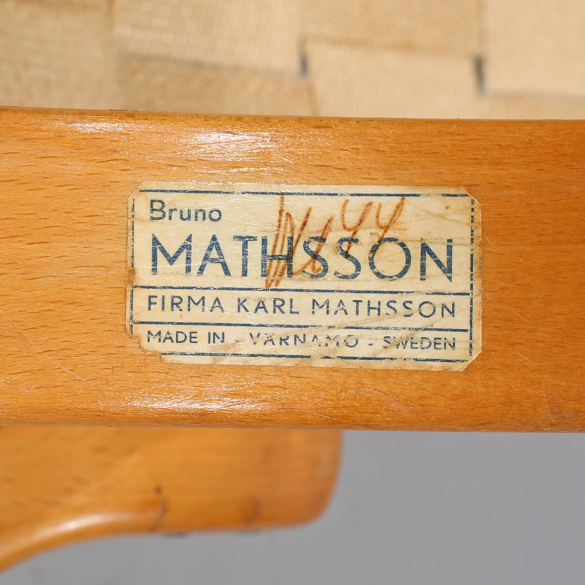 FÅTÖLJ, "Pernilla", Bruno Mathsson, Firma Karl Mathsson, omkring 1900-talets mitt.