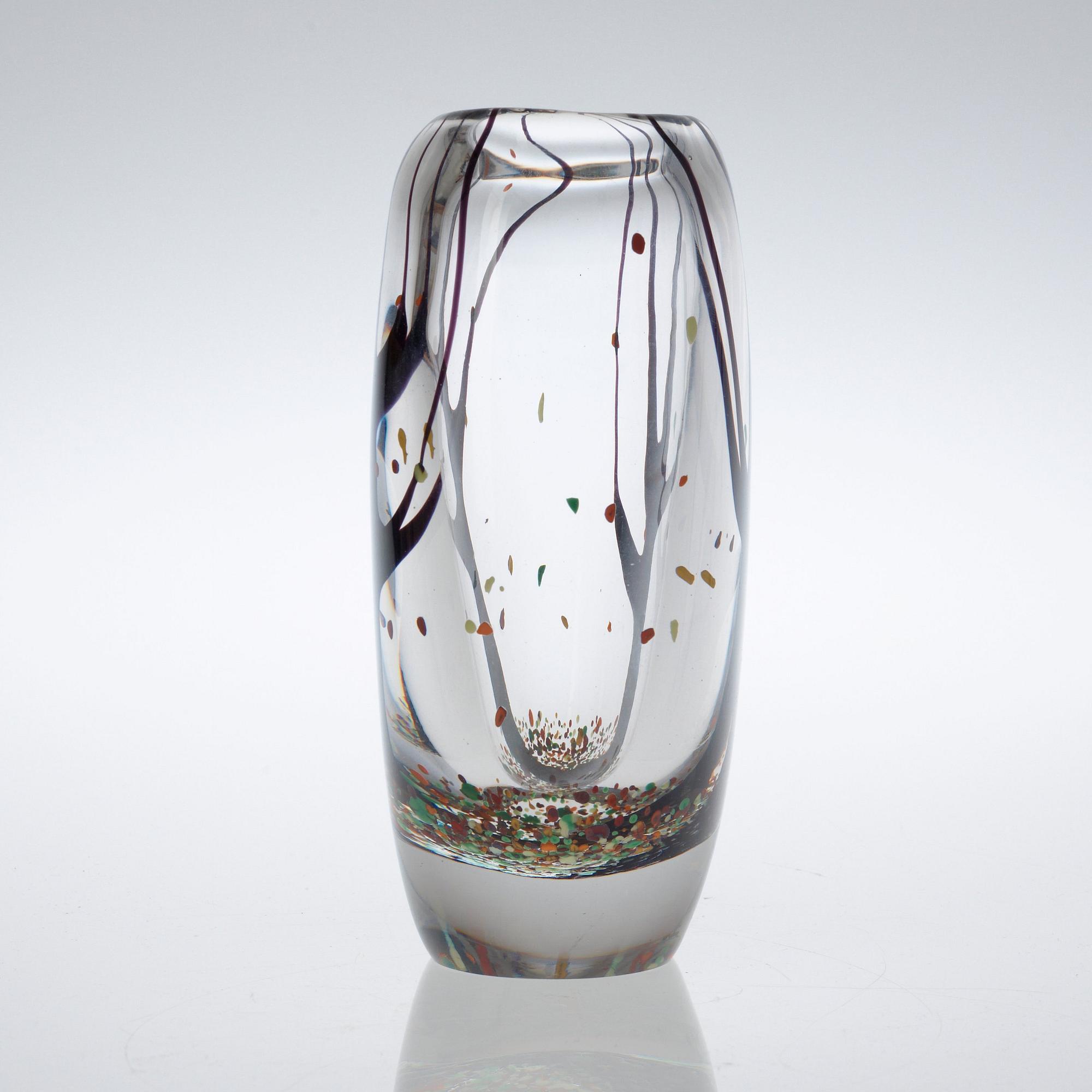 A Vicke Lindstrand 'Autumn' glass vase, Kosta 1950's-60's.