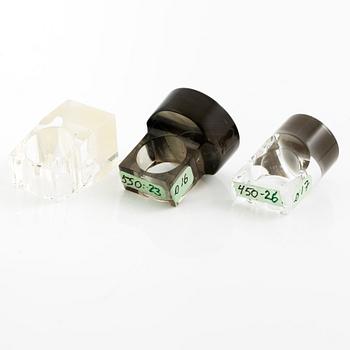 Siv Lagerström, tre ringar akrylplast, 1970-tal.