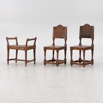 Stolar, ett par, samt bankett, 1700-tal.