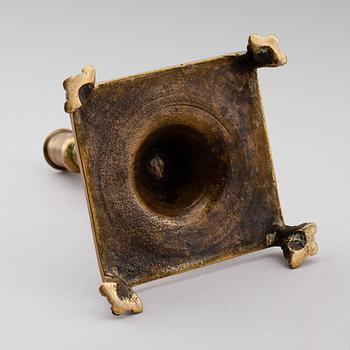 LJUSSTAKE, mässing, barock, 1700-tal.