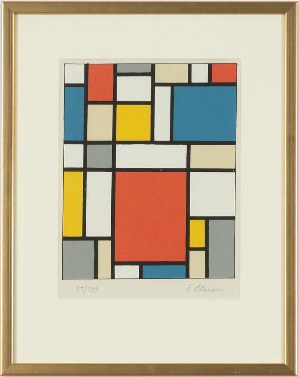 Franciska Clausen,"Composition neoplasticiste (Hommage á Mondrian)".