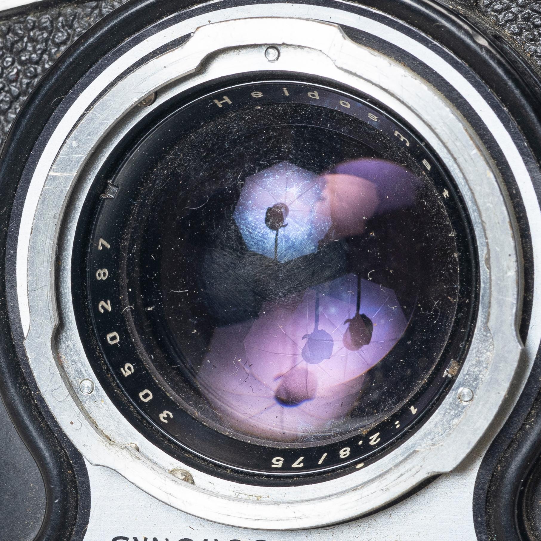 Mellanformatskamera, Rolleiflex, med väska och tillbehör, Franke & Heidecke, 1900-talets mitt, Tyskland.