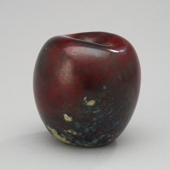 A Hans Hedberg faience apple, Biot, France.