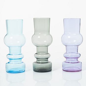 Vaser, 8 delar, Kaj Franck, Nanny Still, Oiva Toikka, Nuutajärvi Notsjö, Finland.