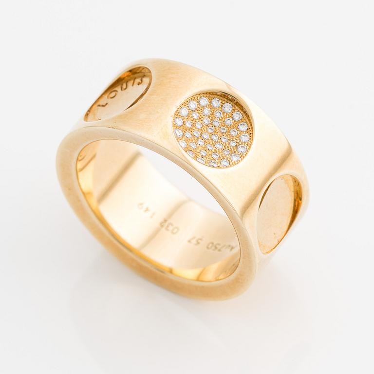 Louis Vuitton, an 18K gold 'Empreinte' ring with diamonds.