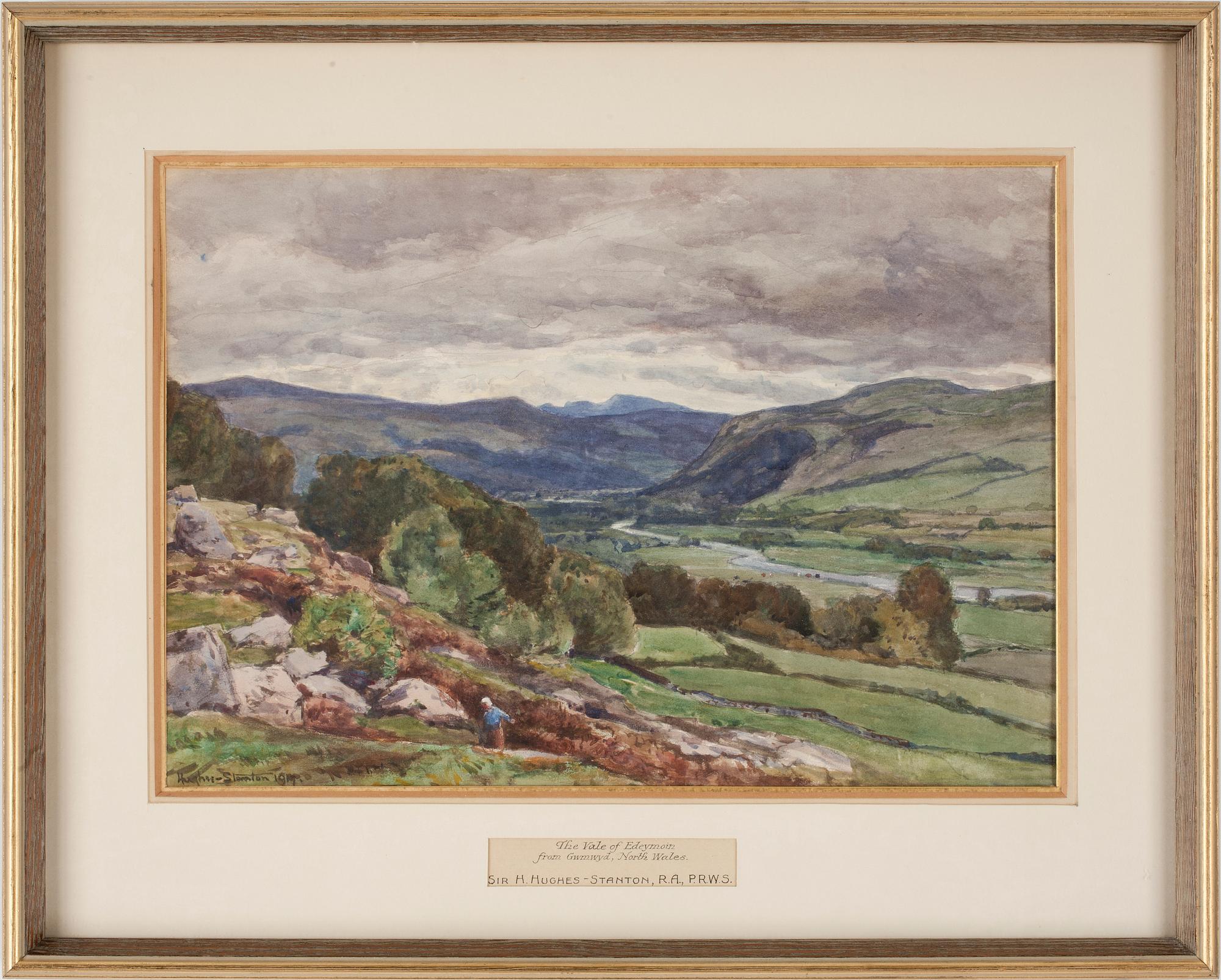 HERBERT HUGHES-STANTON, akvarell, sign o dat 1917.