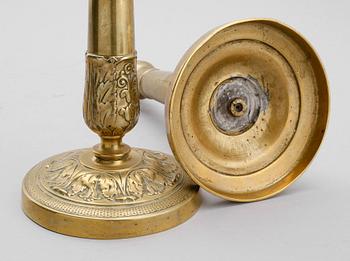 LJUSSTAKAR, 1 par, empire, brons, 1800-talets första hälft.