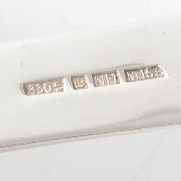Serveringsbestick, 5 delar, silver, Norge, bl a David Andersen, Oslo, efter 1925.