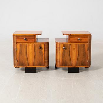 Sängbord, ett par, Art Deco 1900-talets första hälft.