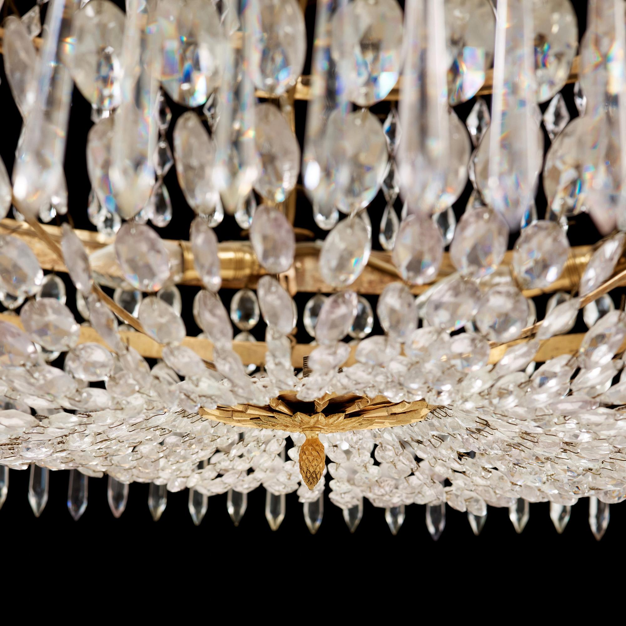 A late Gustavian fifteen-light chandelier by C. H. Brolin (1765-1832).