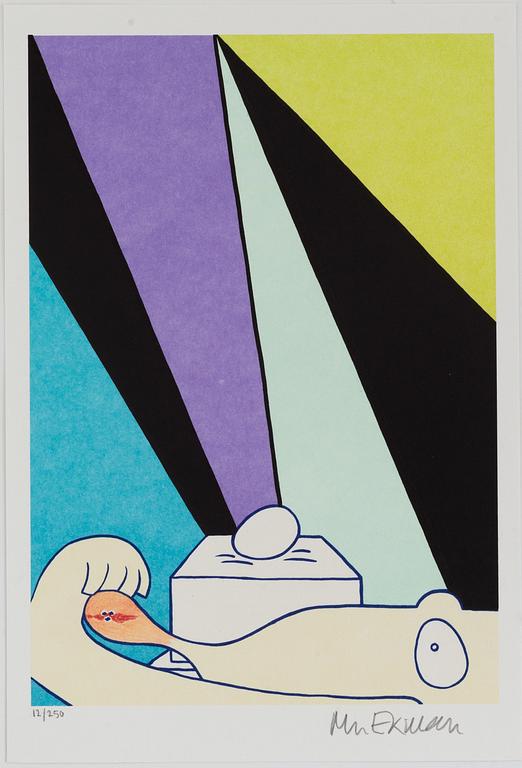 Marie-Louise Ekman, lithograph in colours, 2021, signed 12/250.