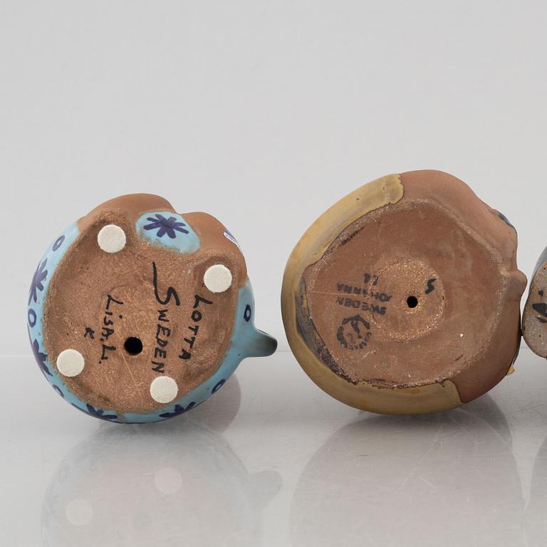 Lisa Larson, figuriner, 5 st, stengods, ur serien "Larsons ungar", Gustavsberg.