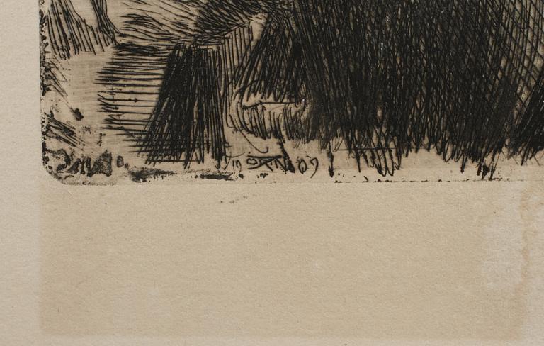 ANDERS ZORN, etsning, "C. F. Liljevalch", signerad.