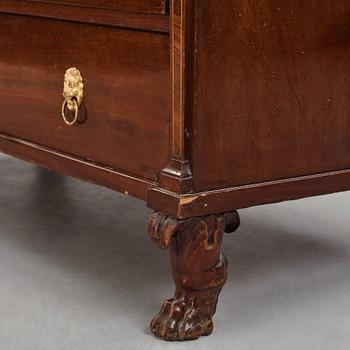 A late Gustavian mahogany and ormolu-mounted writing commode attributed to J.F. Wejssenburg (master 1795-1837).