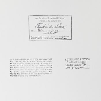 ANDRÉ DE DIENES, efter, chibachrome print, begränsad upplaga numr 126/200.