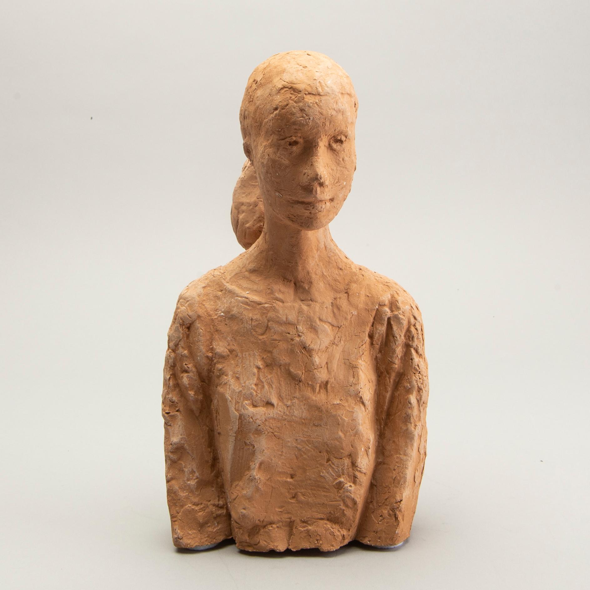 Wive Larsson, sculpture, signed, terracotta.