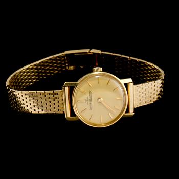 ARMBANDSUR, dam, 18 k guld, Jaeger LeCoultre. 1900-talets mitt. Total vikt 37 g.