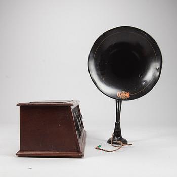 RADIOMOTTAGARE med HORNHÖGTALARE, ATM "Claritone" BBC, 1920/1930-tal.