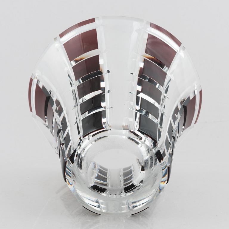 A glass vase, Val Saint Lambert, Belgium.
