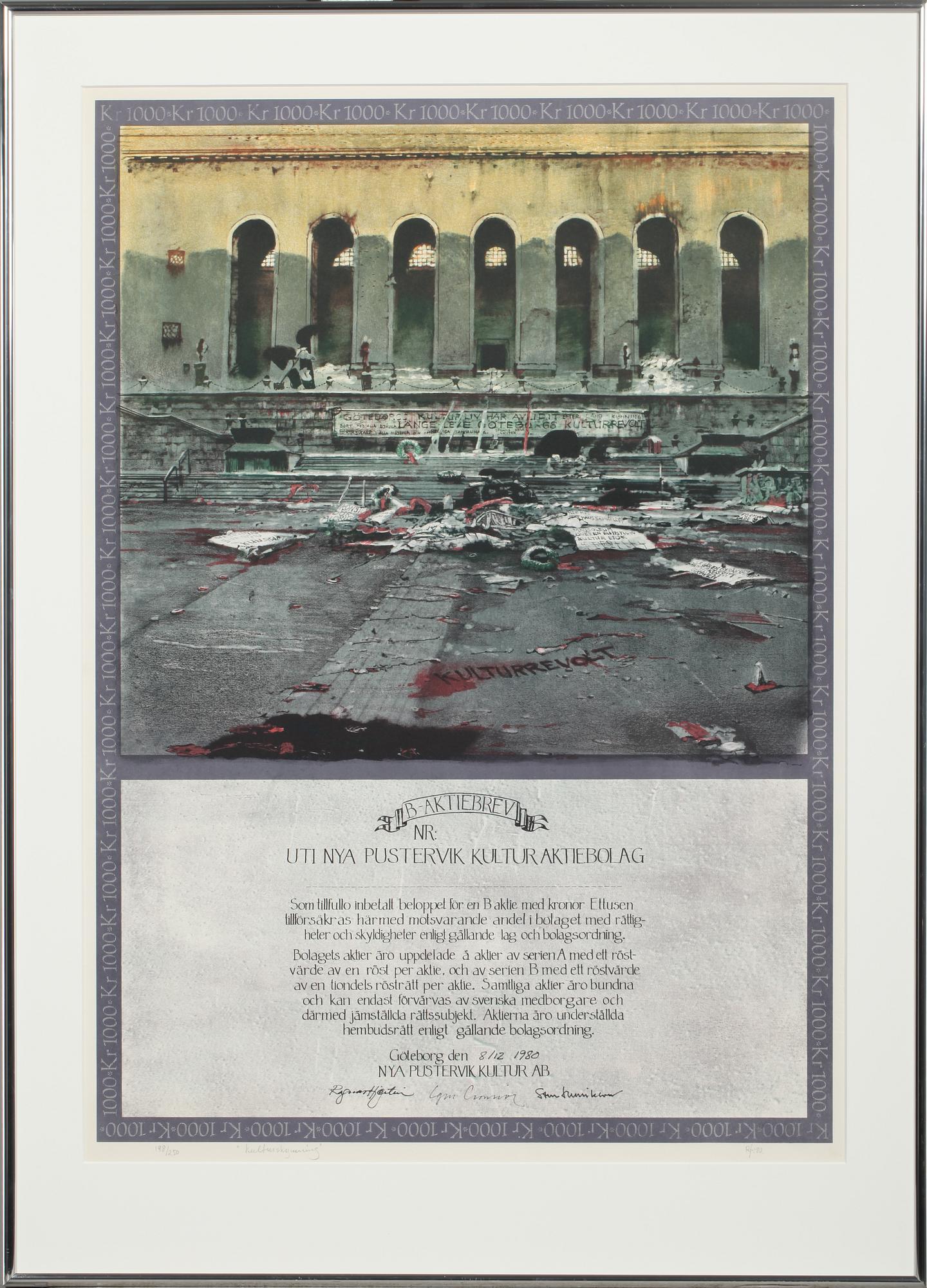 ROJ FRIBERG, litografi, signerad RF, daterad -80 och numrerad 198/250.