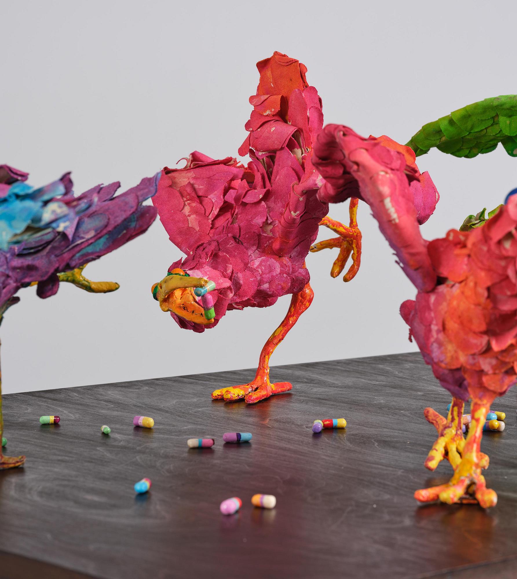 Nathalie Djurberg & Hans Berg, "A Thief Caught in the Act (Flock of Birds)".