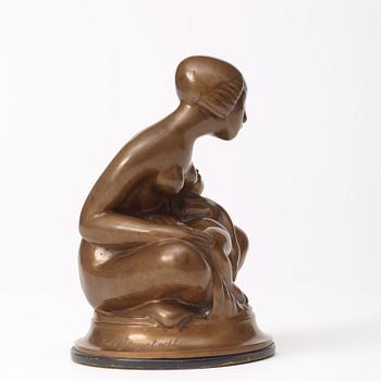 A Nils Fougstedt patinated bronze sculpture, Herman Bergman 1920's-30's.