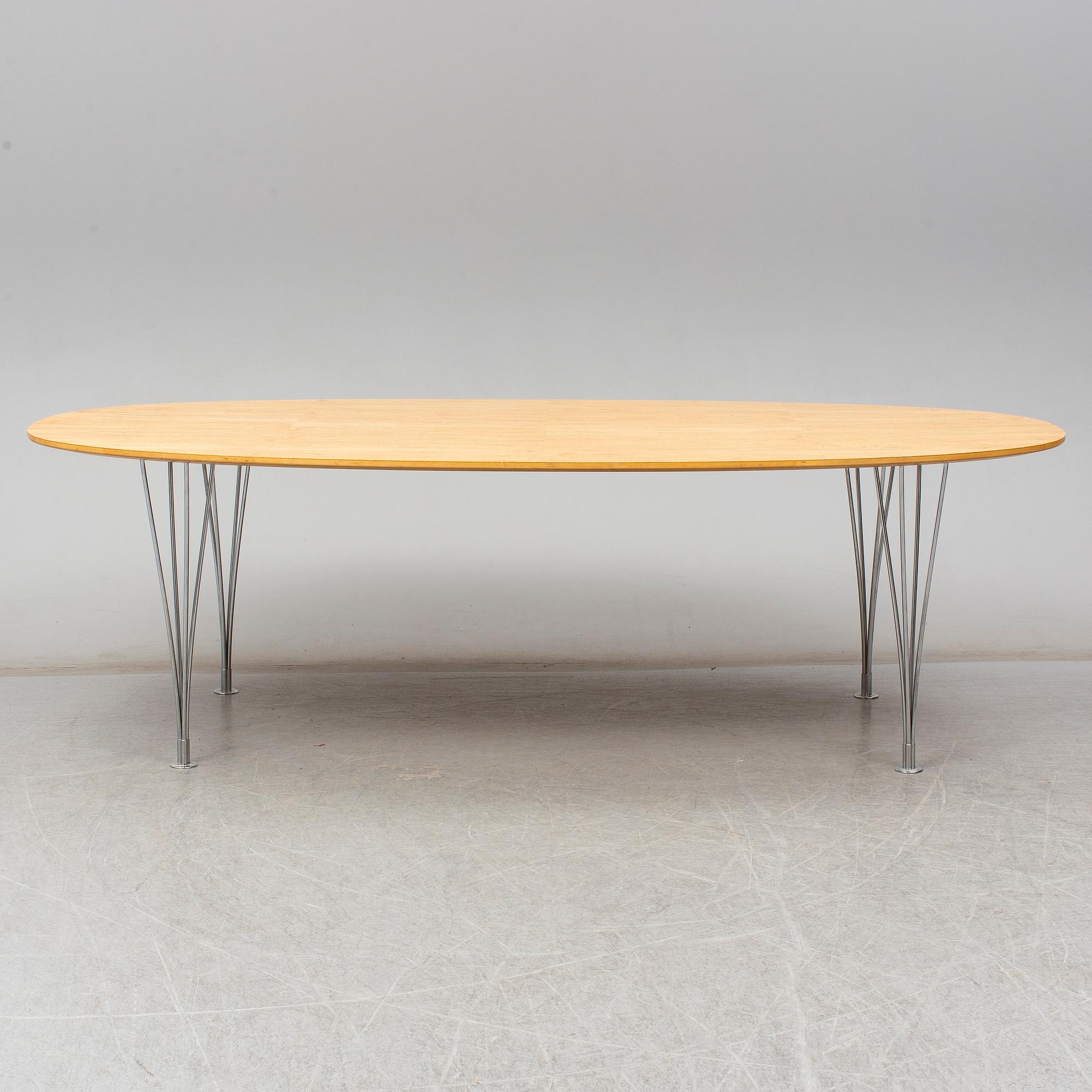 PIET HEIN & BRUNO MATHSSON, a 'Superellips' birch table, Mathsson International AB/Fritz Hansen.