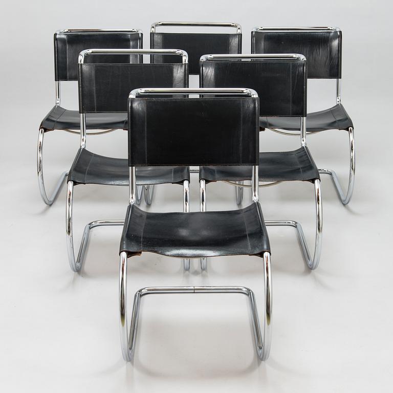 LUDWIG MIES VAN DER ROHE, a set of 1970-1980's 4+2, 'MR10' chairs for Thonet.