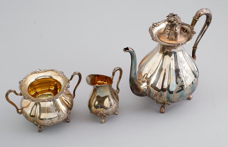 KAFFESERVIS, 3 delar, silver, 1917. Vikt ca 1297 gram.