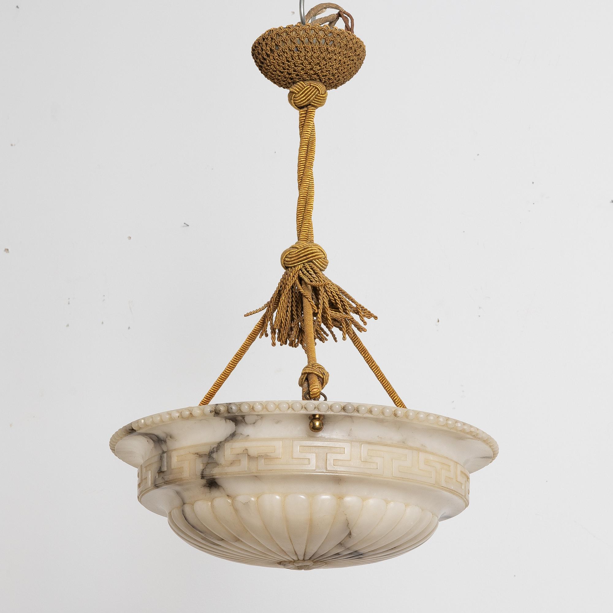An alabaster ceiling lamp, 1920s.