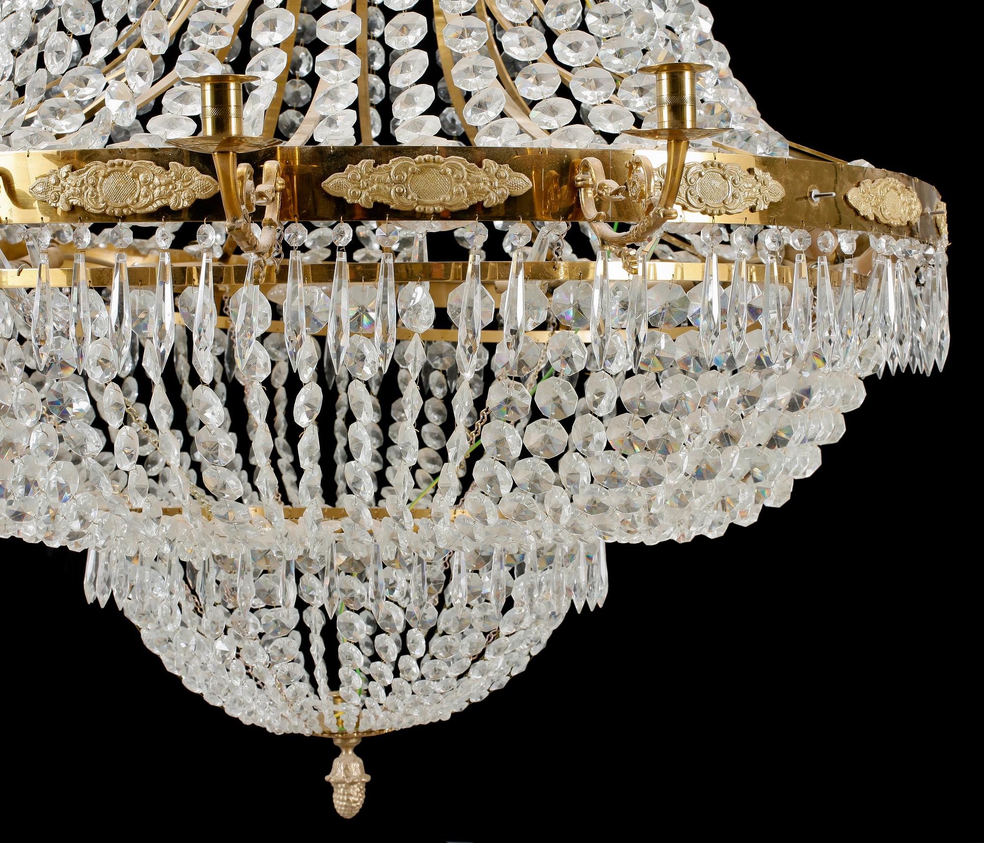 LJUSKRONA, empire-stil, 1900-talets andra hälft. H ca 188.