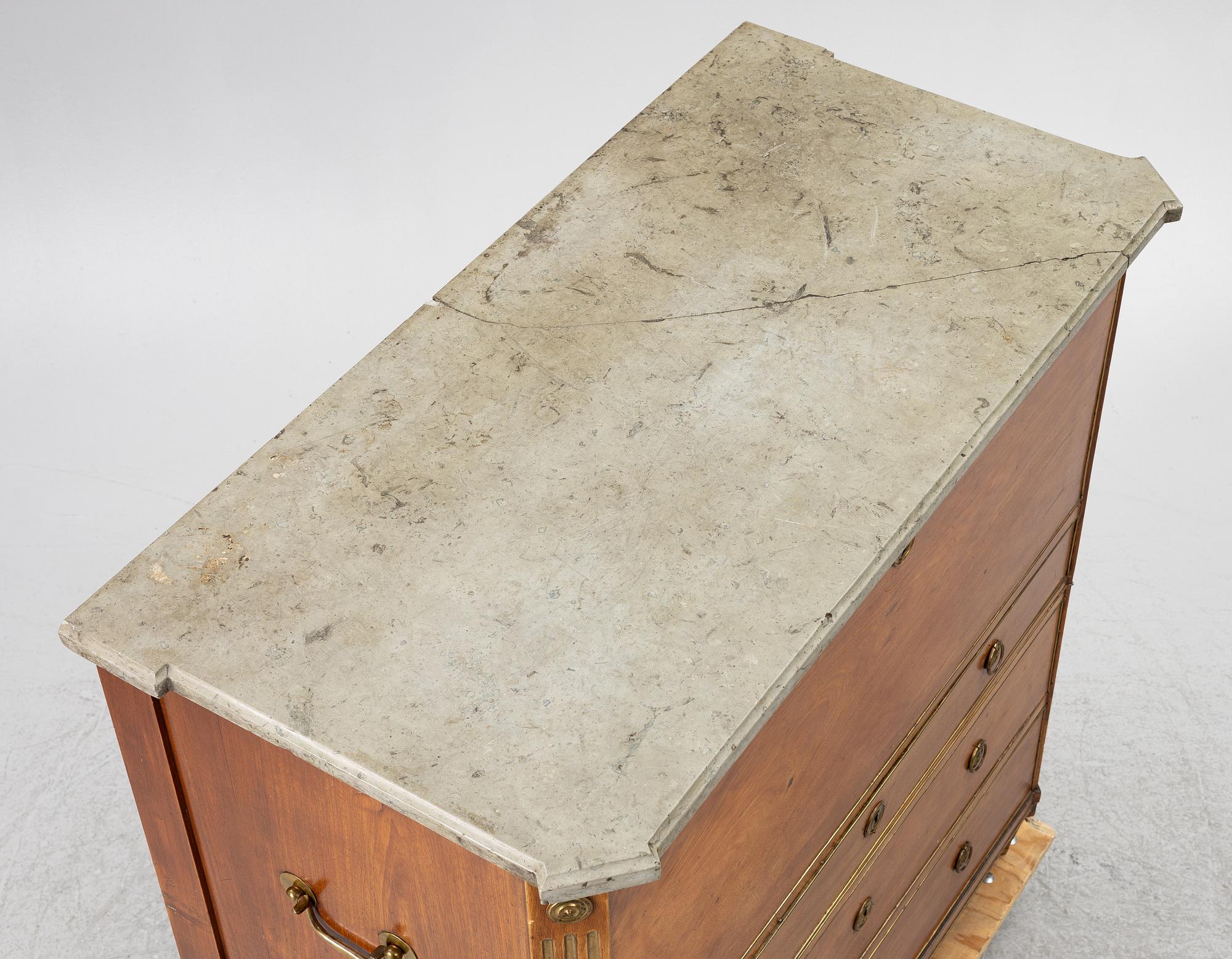 Secretary, late Gustavian, late 18th century, signed.