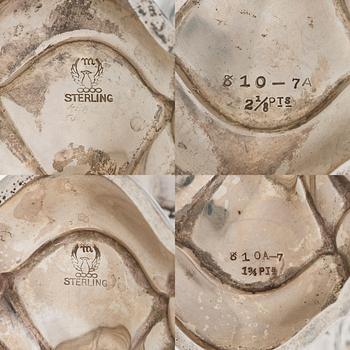 A five-piece sterling silver coffee and tea service, and 12 spoons, USA, first quarter of the 20th century.