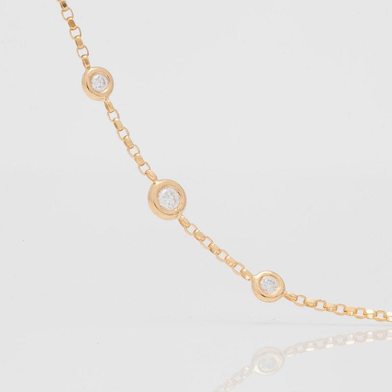 A brilliant-cut diamond necklace. Circa H-I/SI.
Total carat weight 1.07 ct.