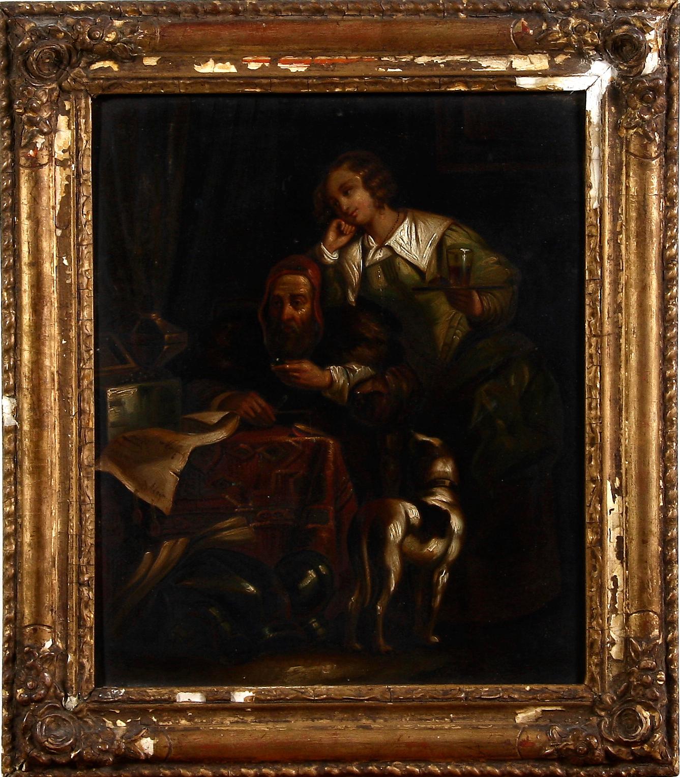 OKÄND KONSTNÄR, olja på plåt, 1800-tal.
