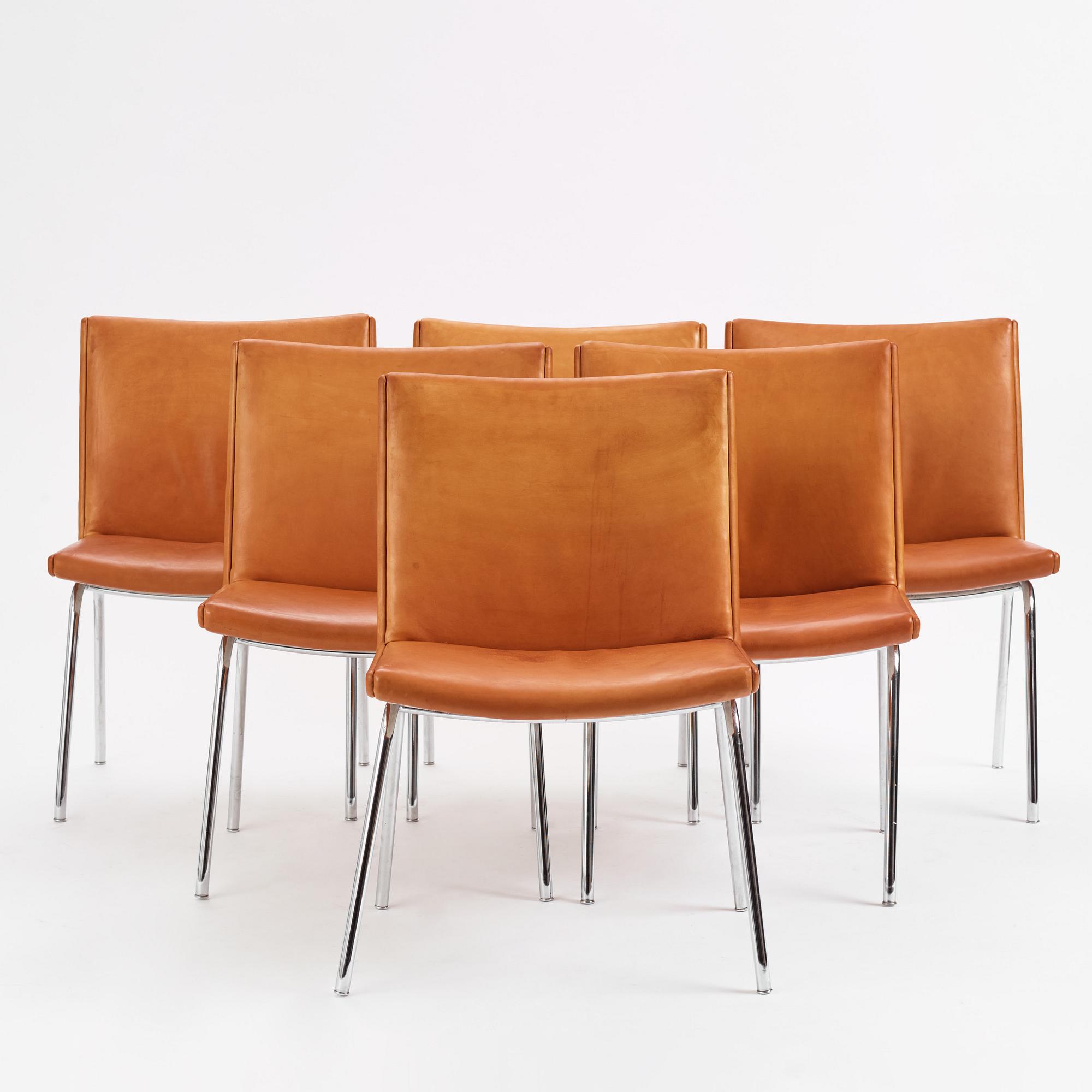 Hans J. Wegner, a set of six 'AP 40' chairs, AP Stolen, Denmark, 1960s/70s. Provenance Sven Lundh.